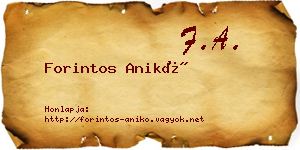 Forintos Anikó névjegykártya